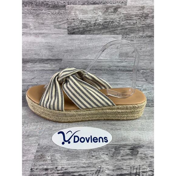 Donald Pliner Womens Striped Espadrille Wedge Sandals Size 9.5M - Picture 6 of 8